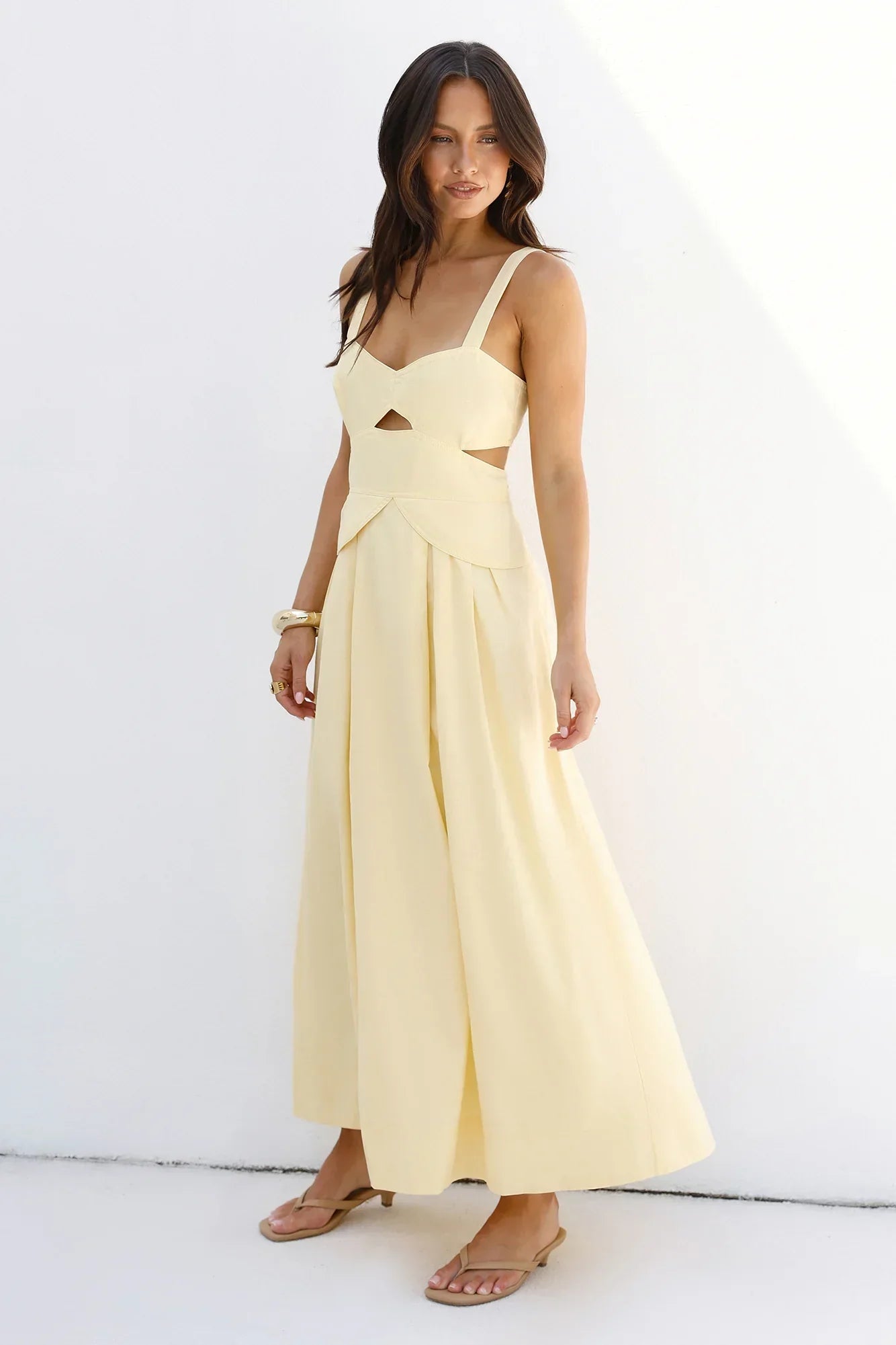 Wild Dahlia Maxi Dress Yellow