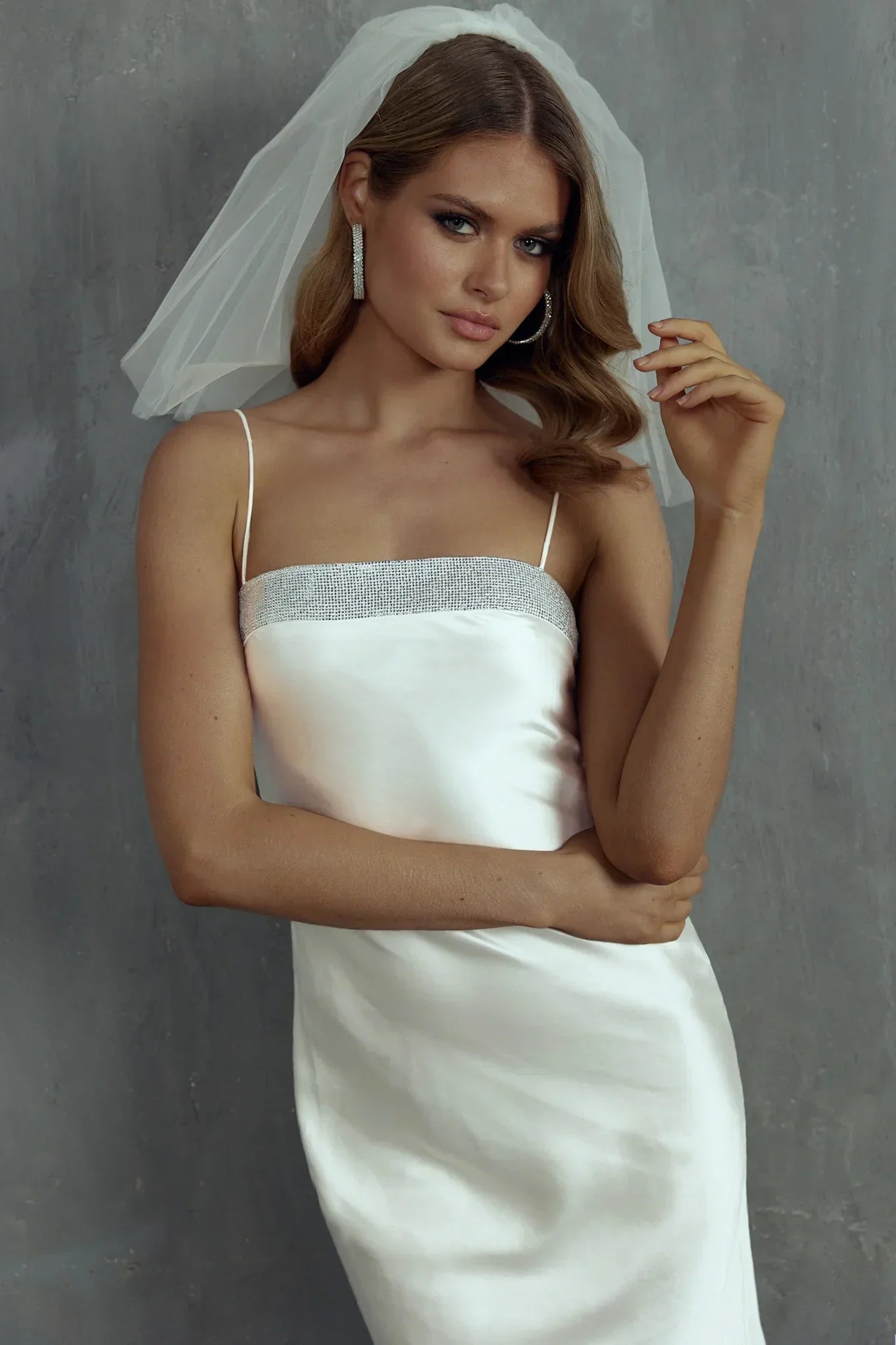 Making Headlines Diamante Neckline Maxi Dress White
