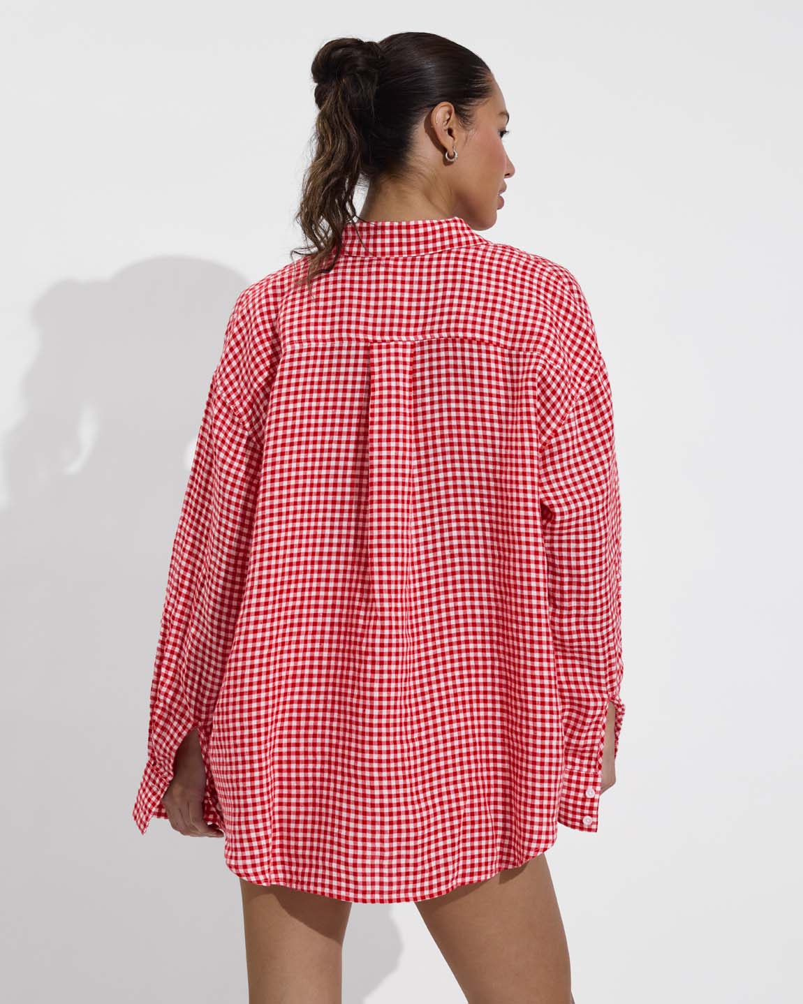 Getaway Button Down - Gingham: Sweet Chili Heat / Coconut