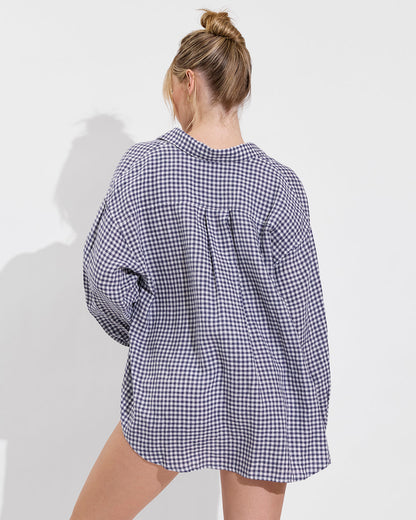 Getaway Button Down - Gingham: Varsity / Coconut
