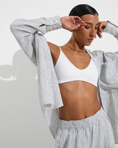 Getaway Button Down - Coastal Stripe: Varsity / Coconut