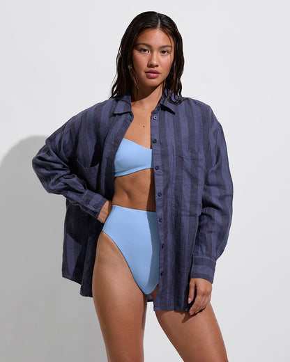 Getaway Button Down - Poolside Stripe: Varsity / Sprint