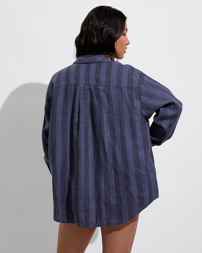 Getaway Button Down - Poolside Stripe: Varsity / Sprint