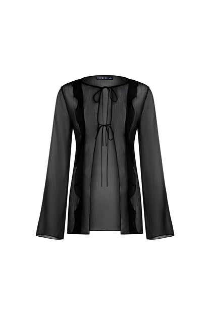 LIONESS Barely There Tie Top Onyx