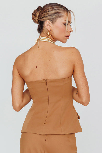 Valencia Strapless Bustier Top Mocha