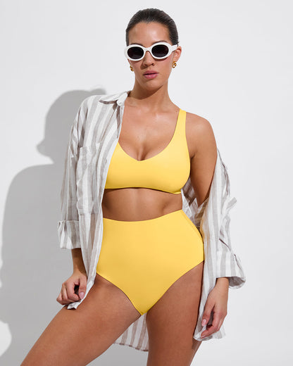 Getaway Button Down - Beach Stripe: Beach / Coconut