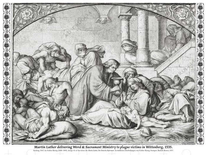 Ad Crucem - Luther Communes Wittenberg Plague Victims Poster