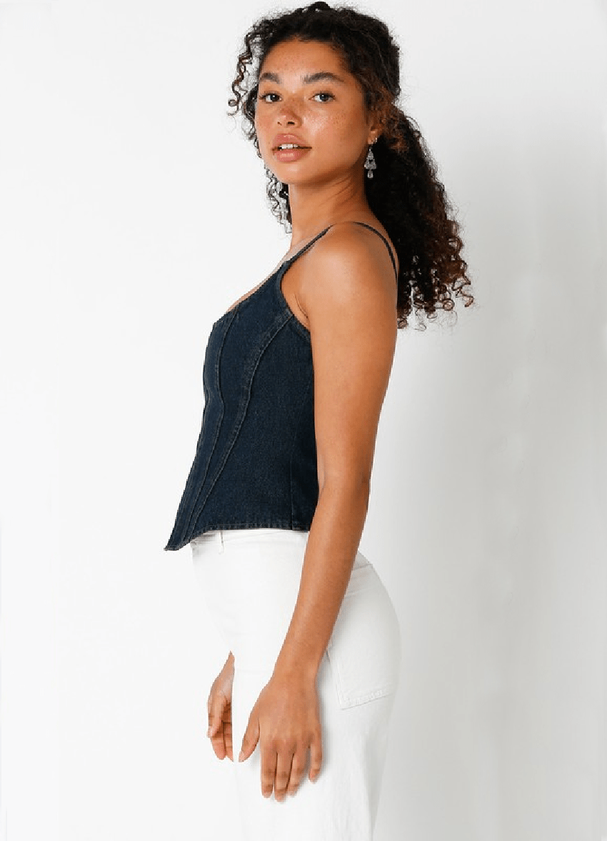 Annabelle Dark Denim Corset Top