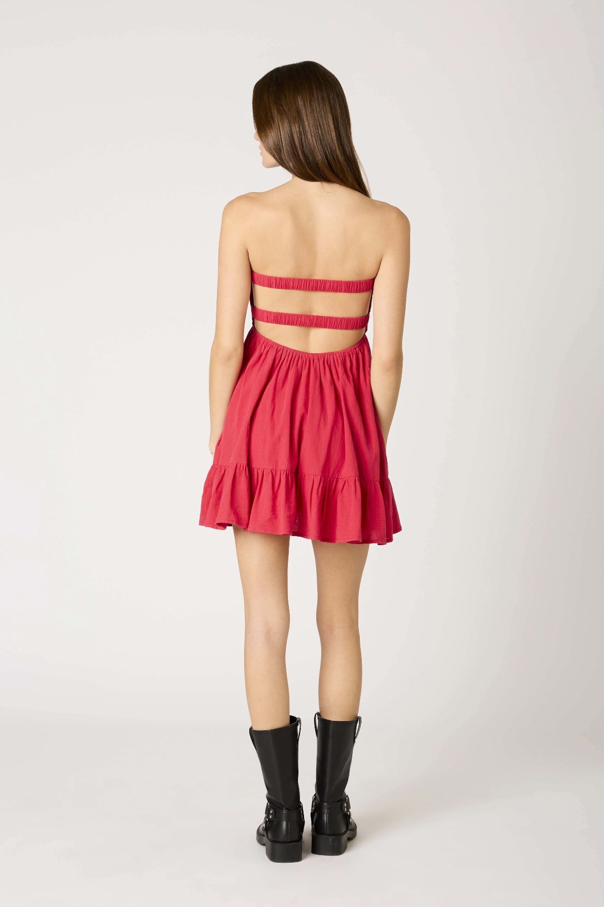 Argie Cherry Red Strapless Romper