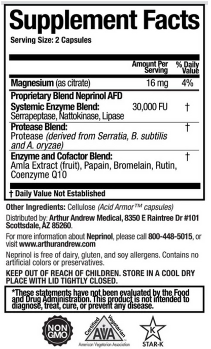 Arthur Andrew Medical Neprinol AFD - Advanced Fibrin Defense 90ct. 2