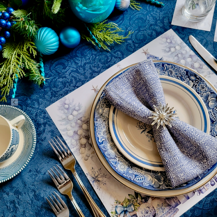 BLUE CHRISTMAS PAPER PLACEMAT