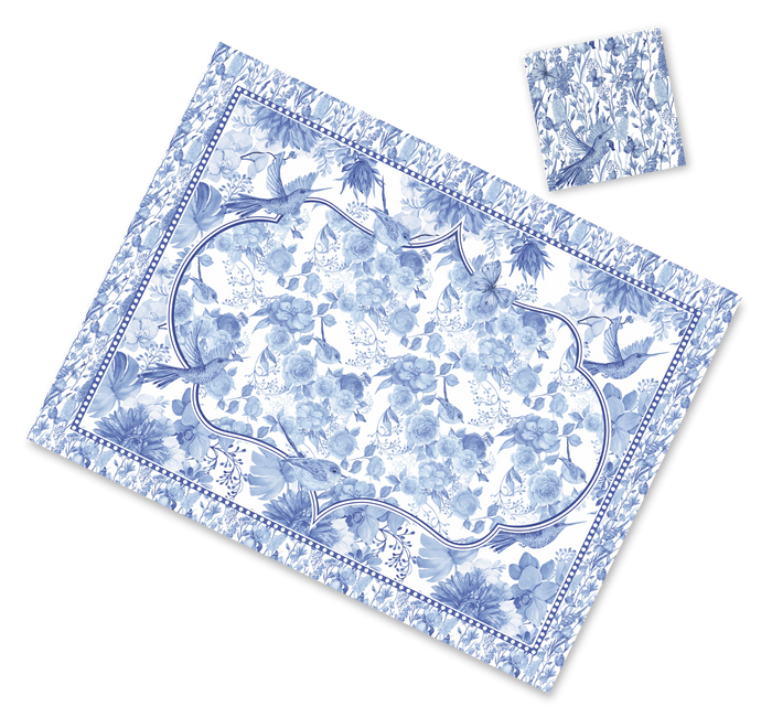 BLUE TOILE PAPER PLACEMAT