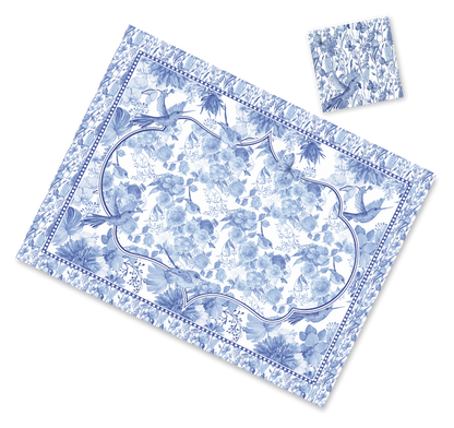 BLUE TOILE PAPER PLACEMAT