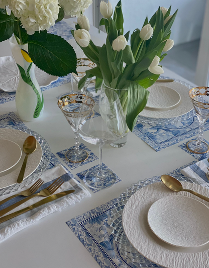 BLUE TOILE PAPER PLACEMAT
