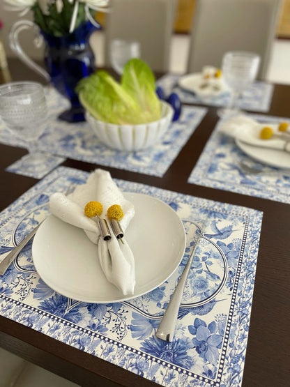 BLUE TOILE PAPER PLACEMAT