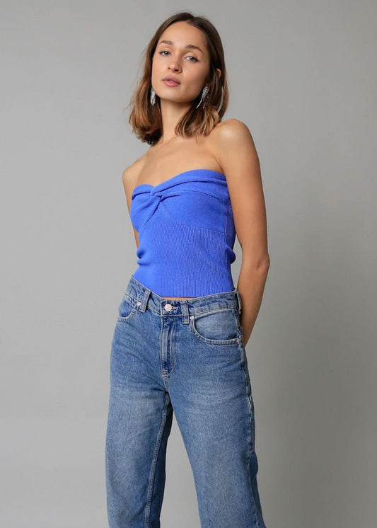 Becca Blue Twist Knot Tube Top