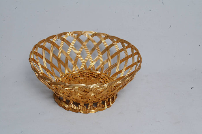 Bread/Fruit Basket - Gold Weave