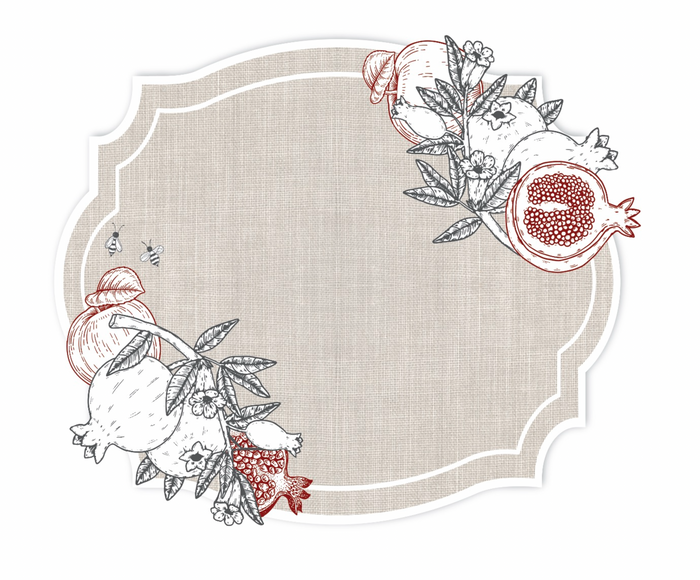 BURLAP LOOK POM AND APPLES PAPER PLACEMAT