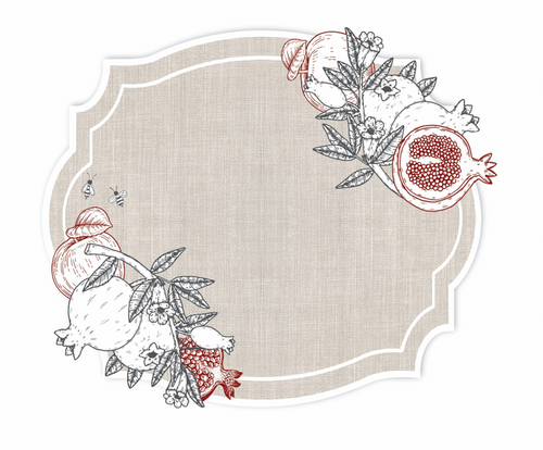 BURLAP LOOK POM AND APPLES PAPER PLACEMAT