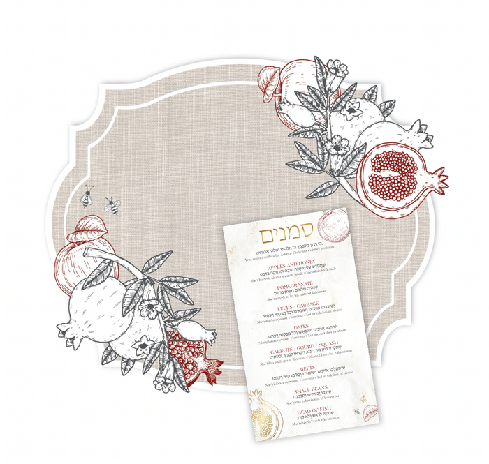 BURLAP LOOK POM AND APPLES PAPER PLACEMAT