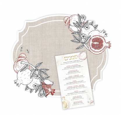 BURLAP LOOK POM AND APPLES PAPER PLACEMAT