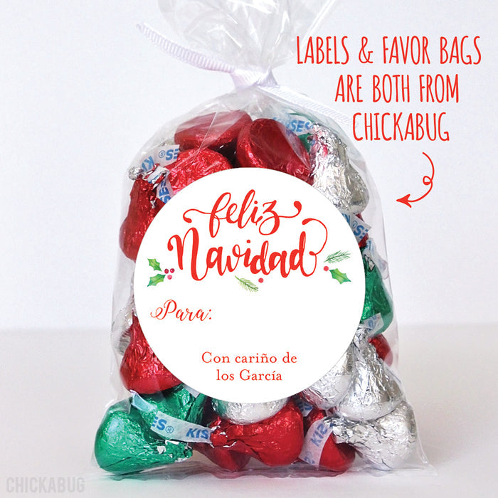 Calligraphy Christmas Gift Labels - Feliz Navidad
