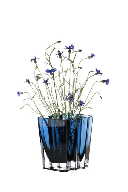 Chevron Vase Blue - Large