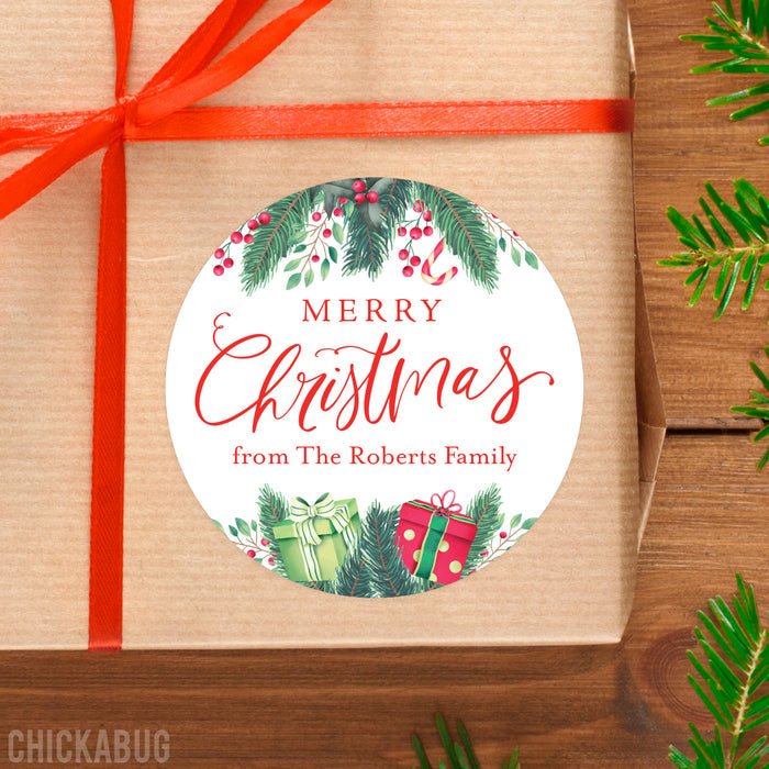Christmas Garland Gift Labels