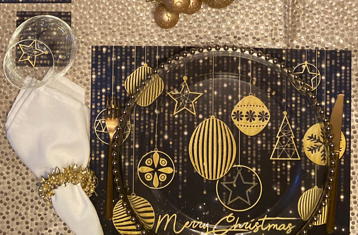 CHRISTMAS ORNAMENTS PAPER PLACEMAT