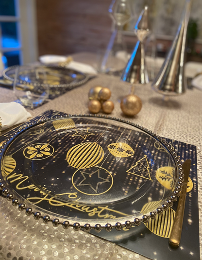 CHRISTMAS ORNAMENTS PAPER PLACEMAT