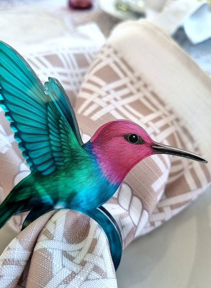 Colibri Acrylic Napkin Rings (set of 6)