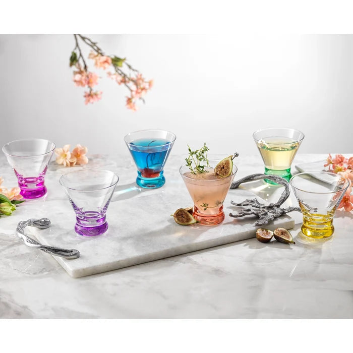 Colored Martini Glasses Set of 6