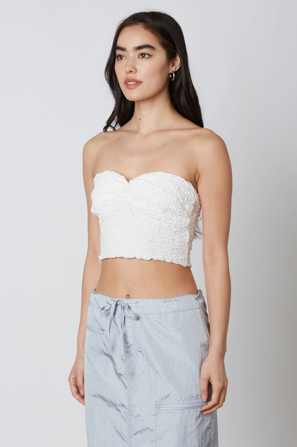 Candice White Twist Tube Top
