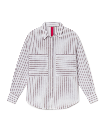 Getaway Button Down: Classic Stripe: Stormy / Coconut
