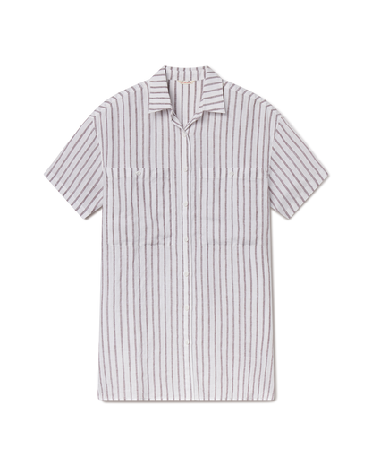 Getaway Mini Dress - Classic Stripe: Stormy / Coconut