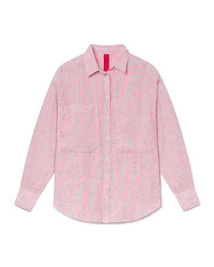 Getaway Button Down - Coastal Stripe: Sweet Chili Heat / Coconut