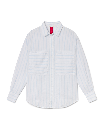 Getaway Button Down - Daybreak Stripe: Blue Skies / Coconut