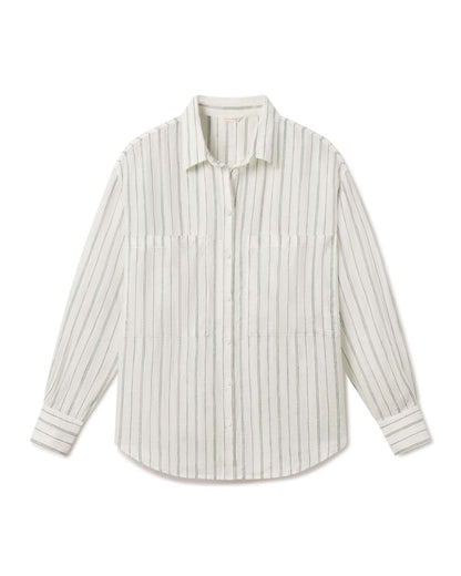 Getaway Button Down - Sandbar Stripe: Coconut / Tropics