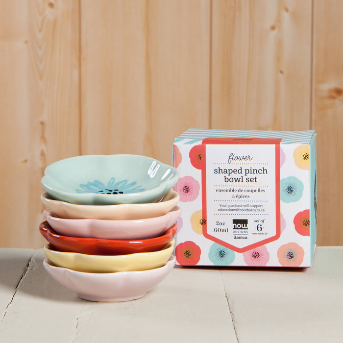 Flower Shaped Pinch Bowl Set of 6