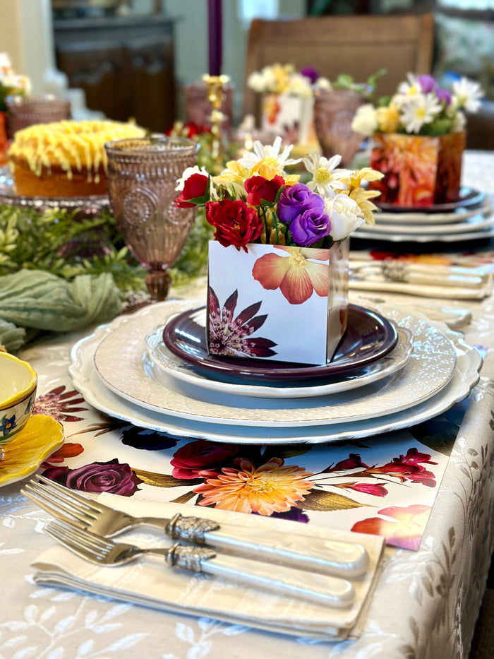 FLOWERS PATTERN PAPER PLACEMAT