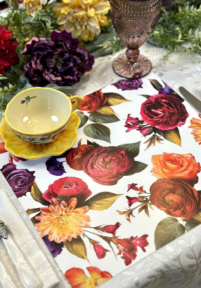 FLOWERS PATTERN PAPER PLACEMAT