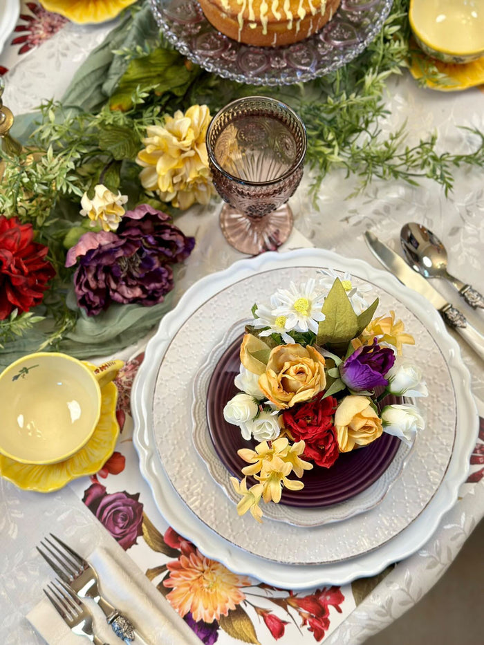FLOWERS PATTERN PAPER PLACEMAT