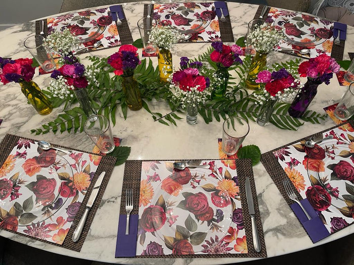 FLOWERS PATTERN PAPER PLACEMAT