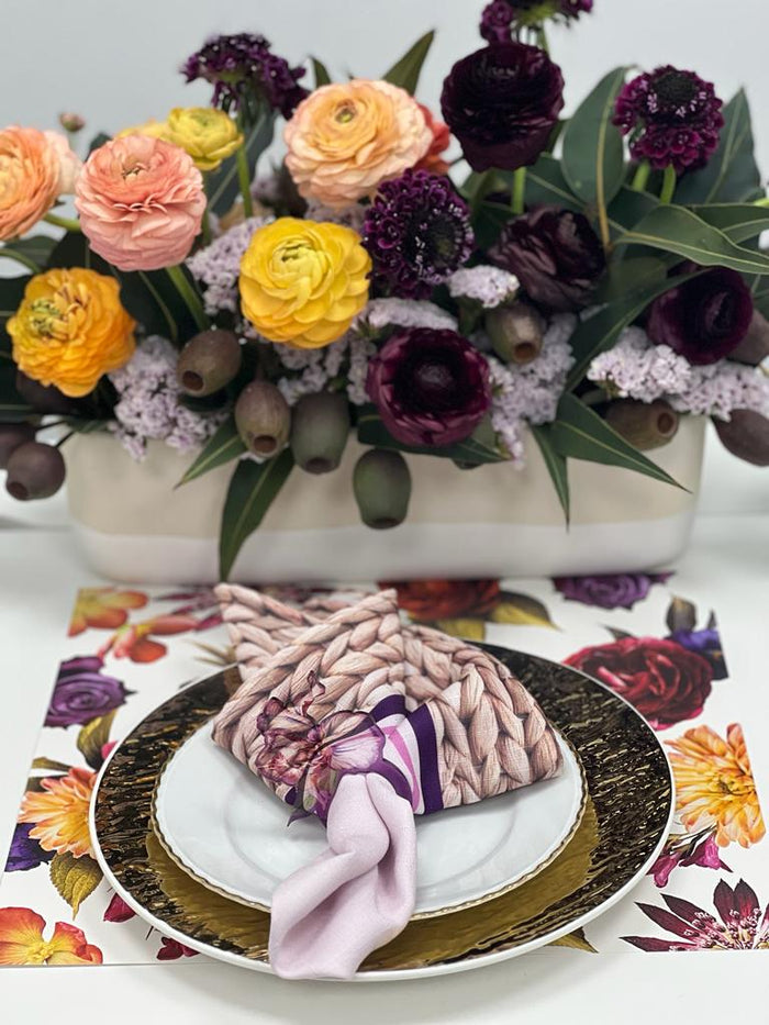 FLOWERS PATTERN PAPER PLACEMAT