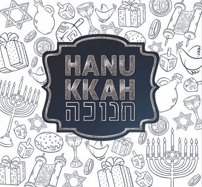 HANUKKAH BLUE AND SILVER COLORING PAPER PLACEMAT