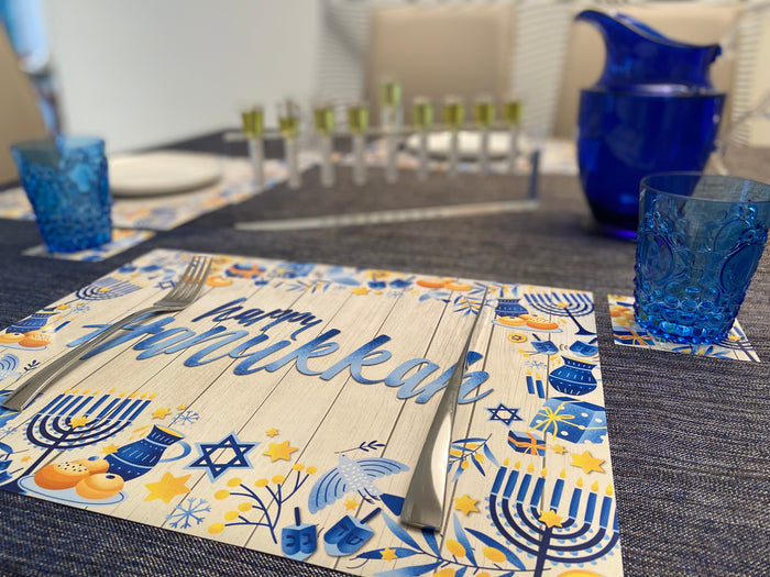 HAPPY HANUKKAH PAPER PLACEMAT