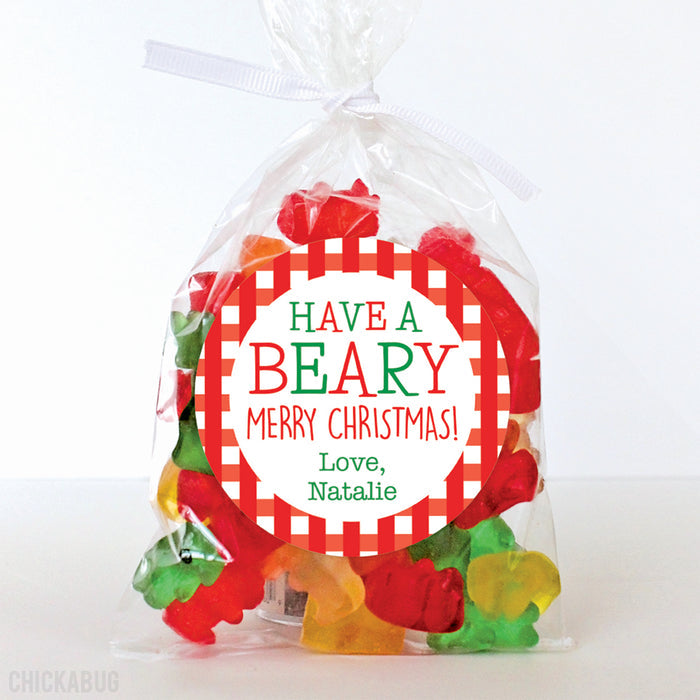 "Have a BEARY Merry Christmas" Stickers