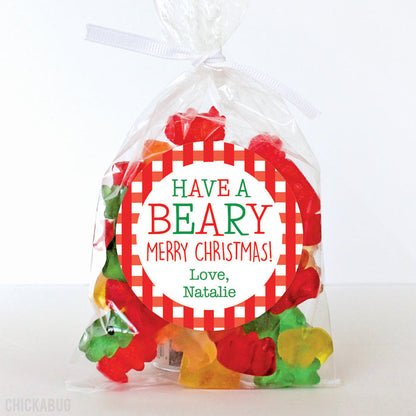 "Have a BEARY Merry Christmas" Stickers
