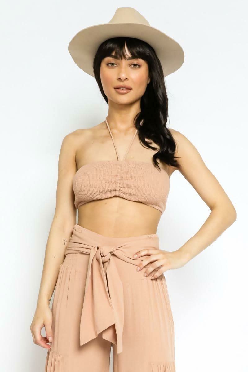 By The Shore Sandy Beige Two-Piece Jumpsuit