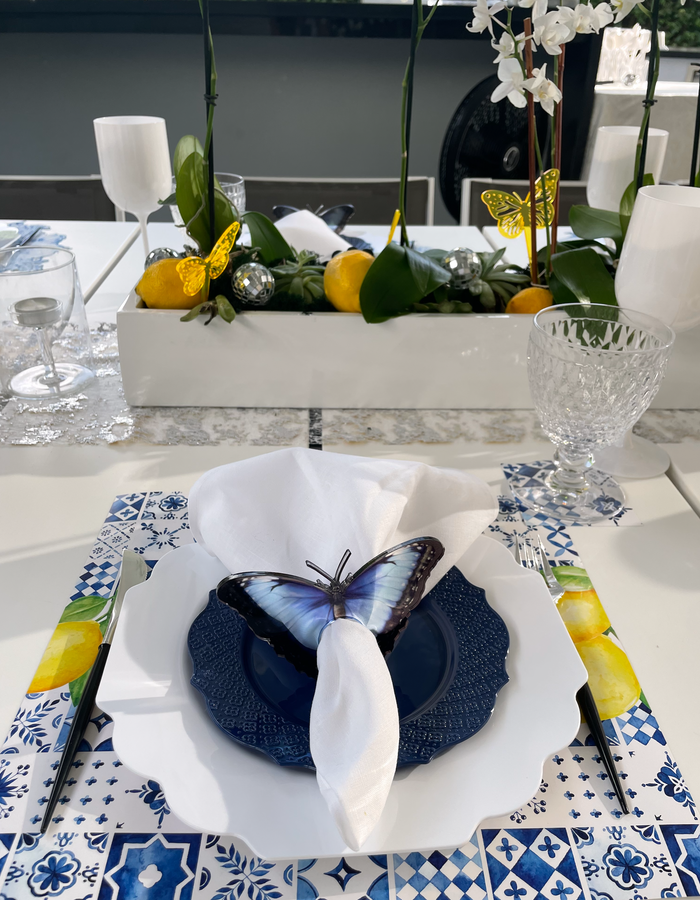 ITALIAN TILES WITH LEMONS PAPER PLACEMAT